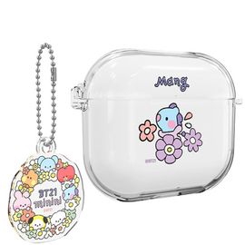 [S2B] BT21 minini Happy flower AirPods Pro2 Keyringset Clear Slim Case - Apple Bluetooth Earphones All-in-One BTS Case - Made in Korea